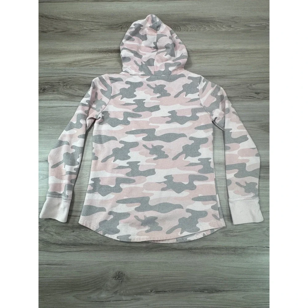 Justice‎ Kids Girls Size 8 Pink Gray Camo Long Sleeve Hoodie Top